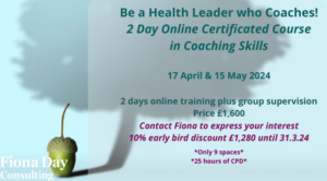 Coaching skills for doctors and public health leaders with Fiona Day Consulting LTD