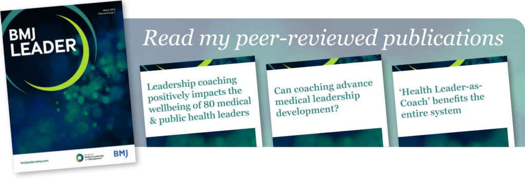 Enhance your skills as a medical or public health leader through coaching